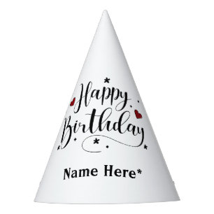 Chapeaux De Fètes Bonne Anniversaire Minimaliste Typographie Calligr
