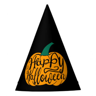 Chapeaux De Fètes Bonne lettre Halloween sur citrouille sculpté