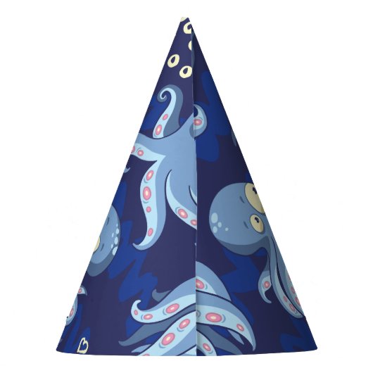 Chapeaux De Fètes Boo Octopus Blue Kids Vêtements & Décor (Dos)
