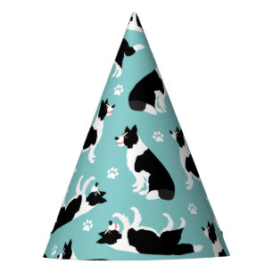 Chapeaux De Fètes Bordure Collie et Empreinte de patte