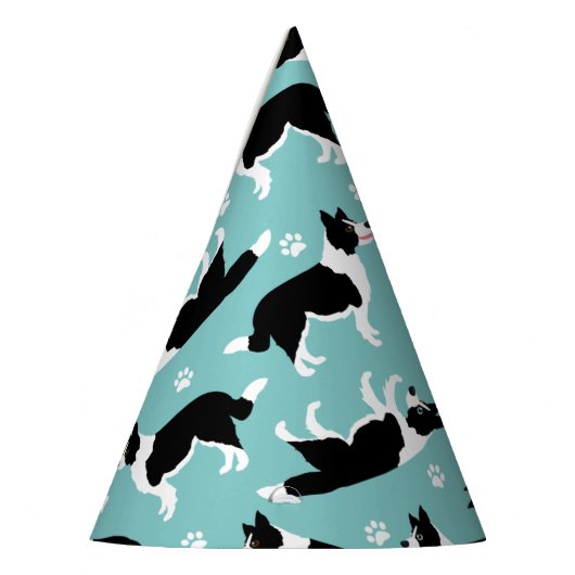 Chapeaux De Fètes Bordure Collie et Empreinte de patte (Gauche)