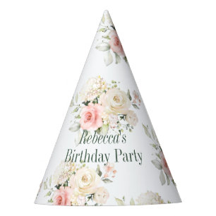 Chapeaux De Fètes Botanique rose fleurie 75e anniversaire