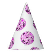 Chapeaux De Fètes Boule Disco Rose Purple Moderne Dessin Blanc (Gauche)