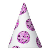 Chapeaux De Fètes Boule Disco Rose Purple Moderne Dessin Blanc (Droite)