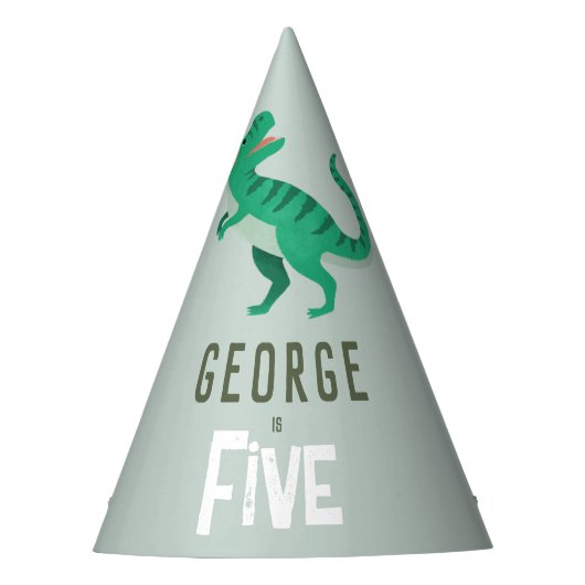 Chapeaux De Fètes Boys Jungle Dinosaur T-Rex Kids Birthday (Devant)