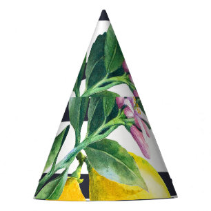 Chapeaux De Fètes Branche de citron : lisière d'aquarelle d'agrumes