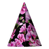 Chapeaux De Fètes Branches de géranium, bourgeons roses aquarelles. (Dos)