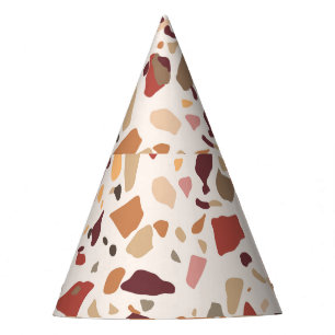 Chapeaux De Fètes Brown terrazzo : vintage, motif à la mode.
