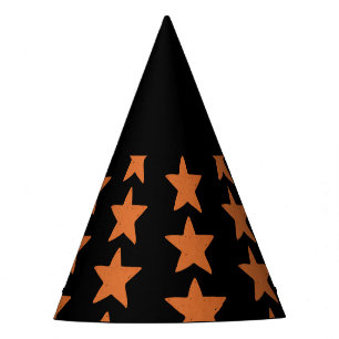 Chapeaux De Fètes Brûlé Orange Star Motif Witchy Halloween
