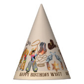 Chapeaux De Fètes Buckaroo Cowboy fête d'anniversaire Nom du garçon  (Devant)