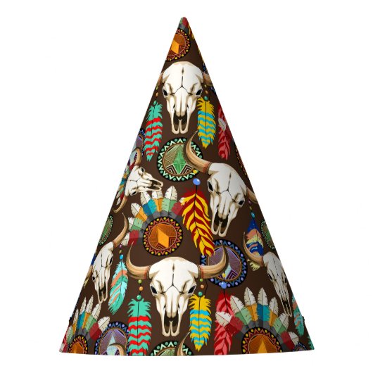 Chapeaux De Fètes Buffalo Skull Native American Emblem (Devant)