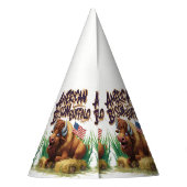 Chapeaux De Fètes Buffle de bison américain avec drapeau américain (Dos)
