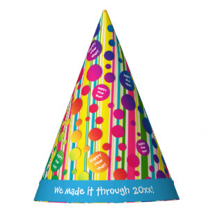 Chapeaux De Fètes [Bulles de Beatnik] Polka rétro Point Bleu rayé