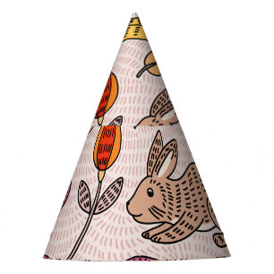 Chapeaux De Fètes Bunnies colorés : Joli Vintage Floral.