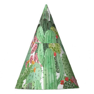 Chapeaux De Fètes Cactus peint à la main : Vert désert