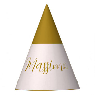 Chapeaux De Fètes Calligraphie élégante de couleur or et pastel Nom 