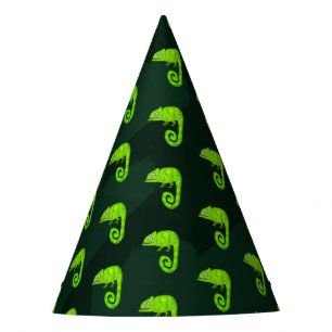 Chapeaux De Fètes Caméléon vert mignon