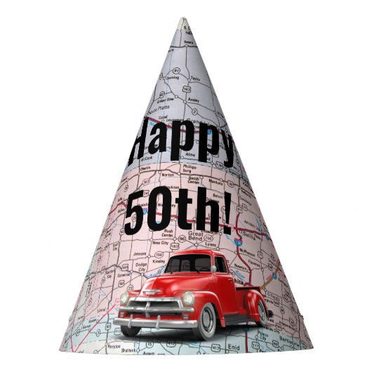 Chapeaux De Fètes Camion Retro sur la carte 50e anniversaire (Devant)