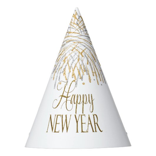 Chapeaux De Fètes Campagne White & Gold Nouvel An Réveillon (Devant)