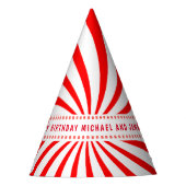 Chapeaux De Fètes Candy Thème Rouge Blanc Anniversaire Célébration (Devant)