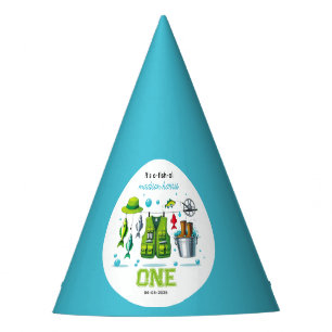 Chapeaux De Fètes Canne à pêche vintage "O-Fish-Ally One" 1er annive