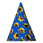 Chapeaux De Fètes Carlin Emojis sur la fête d'anniversaire bleue (Droite)