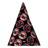 Chapeaux De Fètes Carlins en fête d'anniversaire noire de cercles (Droite)