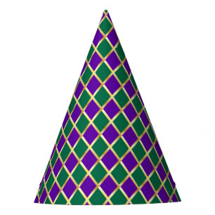 Chapeaux De Fètes Carnaval de Mardi Gras Arlequin Fleur de Lis Diamo
