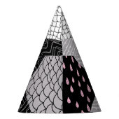 Chapeaux De Fètes Carreaux de patchwork, motif de dessin main libre. (Dos)