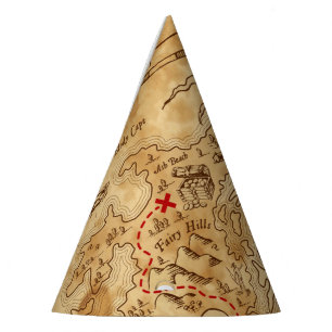 Chapeaux De Fètes Carte au trésor vintage de pirate pour fête d'anni