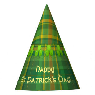 Chapeaux De Fètes Carte verte irlandaise (Tartan) personnalisée