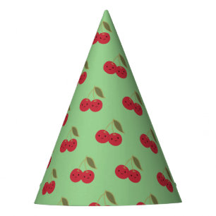Chapeaux De Fètes Carton mignon souriant Kawaii Cerises