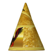 Chapeaux De Fètes Cartoon Aigle noir et rouge avec texture de feuill (Droite)