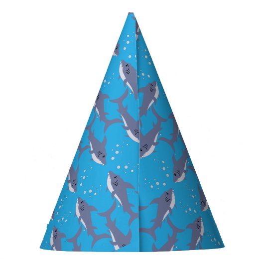 Chapeaux De Fètes Cartoon requin Motif enfant bleu Casquette d'anniv (Dos)