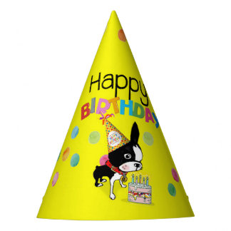 Chapeaux De Fètes Casquette d'anniversaire de Boston Terrier papier