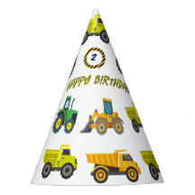 Casquette d'anniversaire du camion de construction