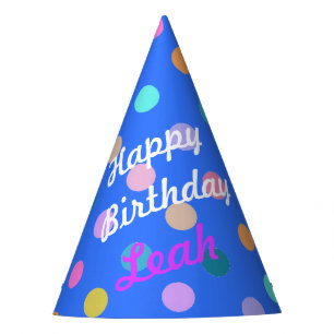 Chapeaux De Fètes Casquette d'anniversaire pois lumineux bleu