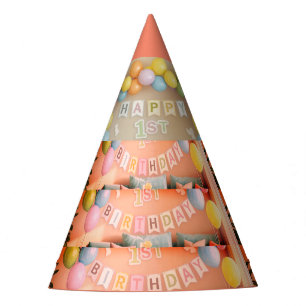 Chapeaux De Fètes Casquette de fête d'anniversaire conique pour enfa