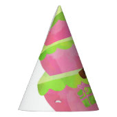 Chapeaux De Fètes Casquette de fête d'anniversaire rose et vert (Gauche)