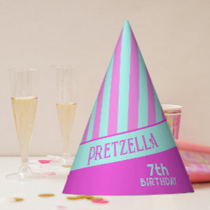 Chapeaux De Fètes Casquette de fête moderne Pastel Turquoise Pink St