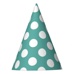 Chapeaux De Fètes Casquette de la fête des Dots blancs Aqua All
