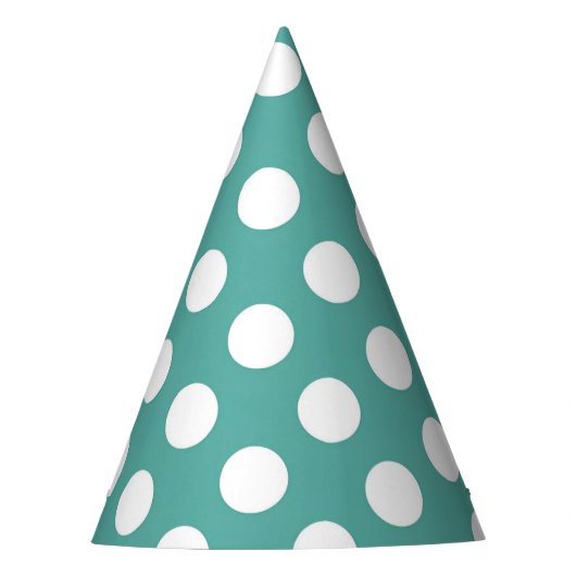 Chapeaux De Fètes Casquette de la fête des Dots blancs Aqua All (Devant)
