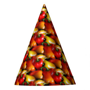 Chapeaux De Fètes Casquette de la fête des poivrons rouges et jaunes