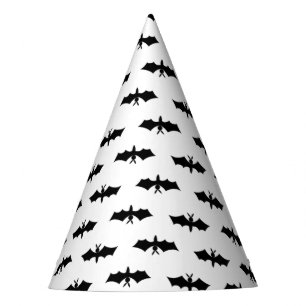 Chapeaux De Fètes Casquette de la fête d'Halloween Black White Bats