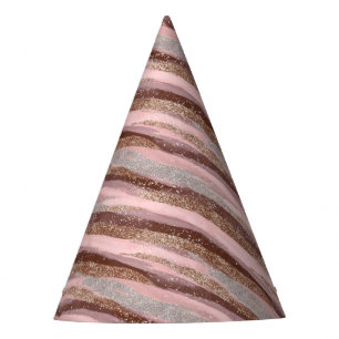 Chapeaux De Fètes Casquette de la fête Gold Parties scintillant Pink