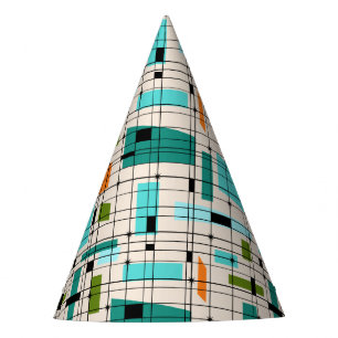 Chapeaux De Fètes Casquette de la fête Retro Grid et Starbursts