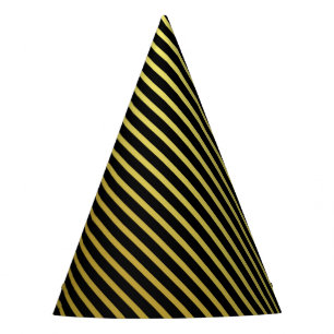 Chapeaux De Fètes Casquette de la partie noire à rayures dorées
