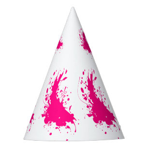 Chapeaux De Fètes Casquette de la soirée Pink Paint Splatter