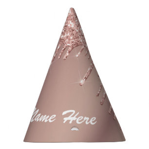 Chapeaux De Fètes Casquette de partie de texte personnalisé Rose Gol