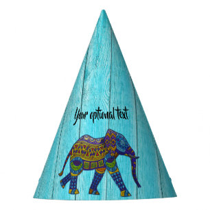 Chapeaux De Fètes Casquette du parti Eléphant Mosaïque Bohème Turquo